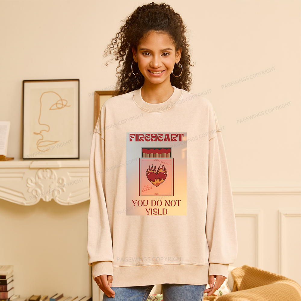 Pagewings Fireheart Unisex Washed Sweatshirt