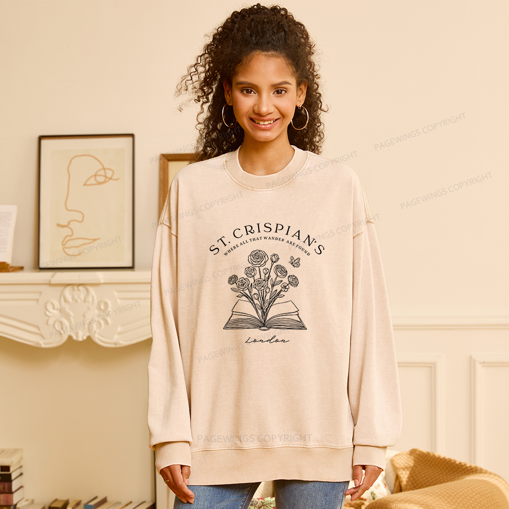 Pagewings Where Things Wander To Be Found Unisex Washed Sweatshirt