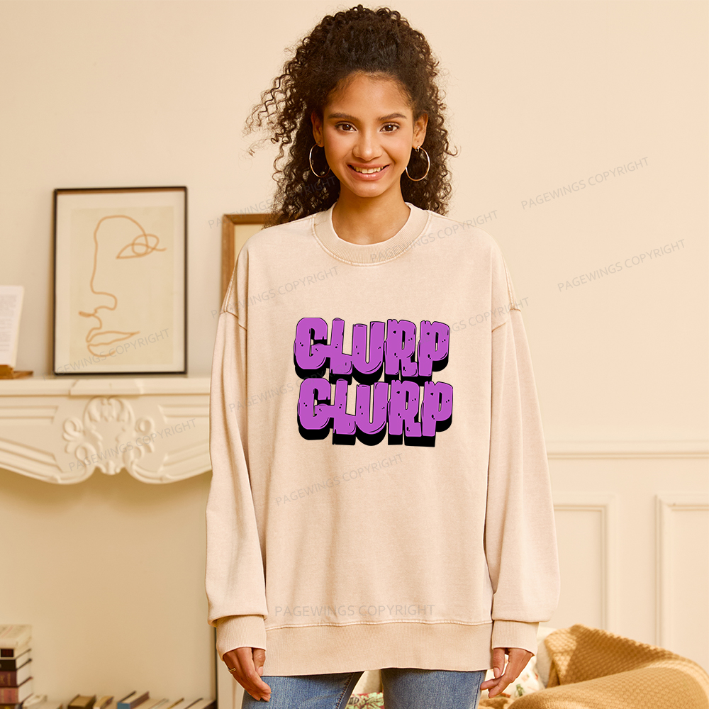Pagewings Glurp Glurp Unisex Washed Sweatshirt