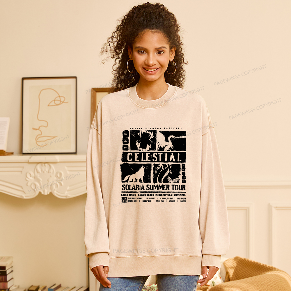 Pagewings The Celestial Heirs Unisex Washed Sweatshirt