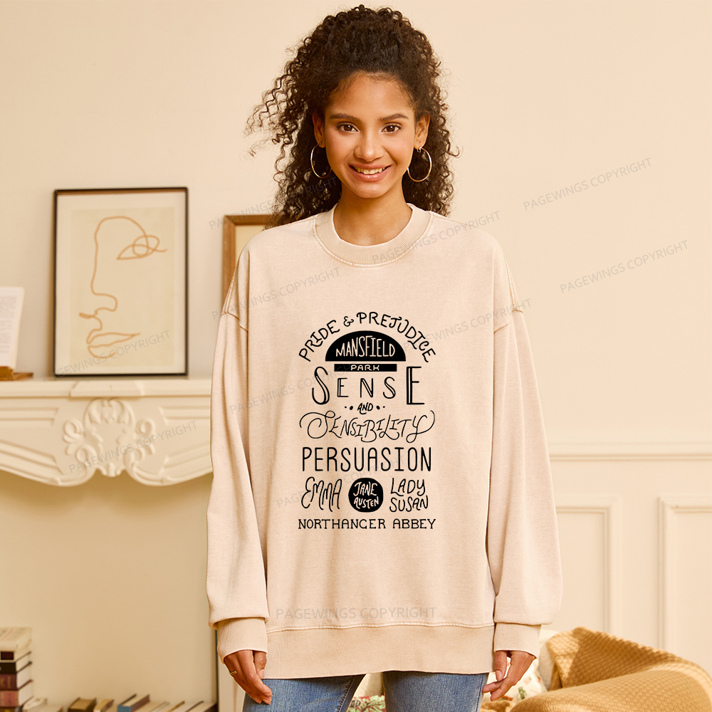 Pagewings By A Lady Unisex Washed Sweatshirt