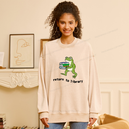 Pagewings Return to Library Unisex Washed Sweatshirt