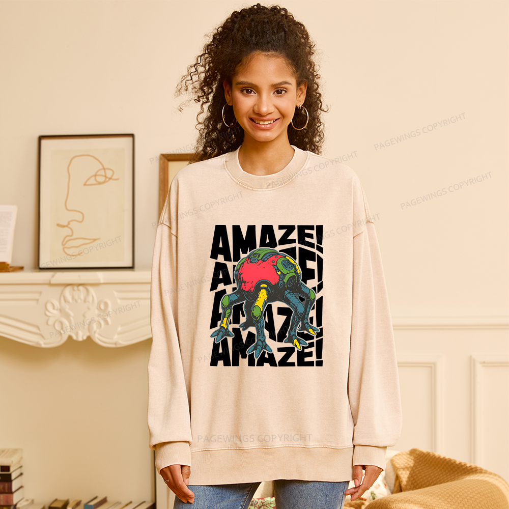 Pagewings Amaze Unisex Washed Sweatshirt