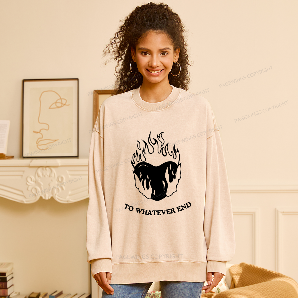 Pagewings Baby Tee Women Unisex Washed Sweatshirt