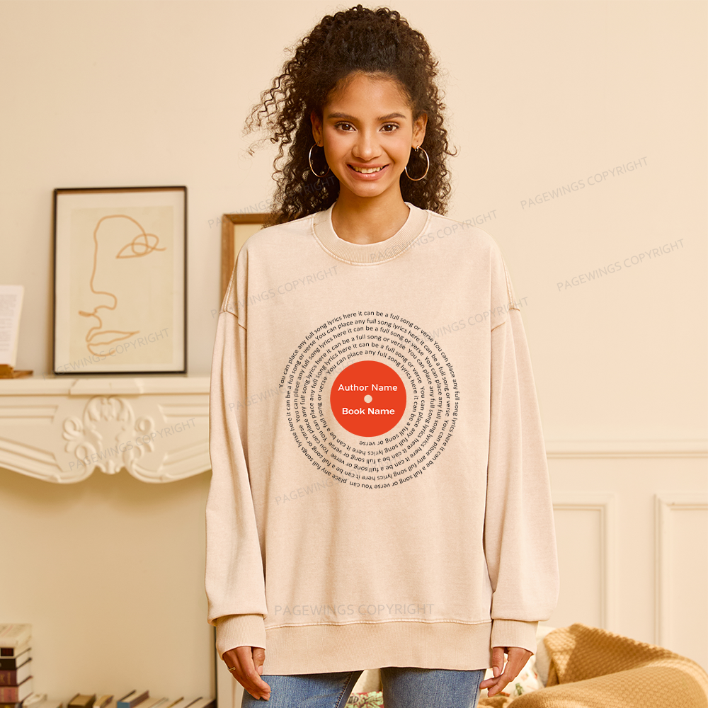 Pagewings Book Author Name And Quotes Unisex Washed Sweatshirt