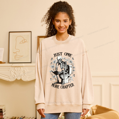 Pagewings Just One More Chapter Unisex Washed Sweatshirt