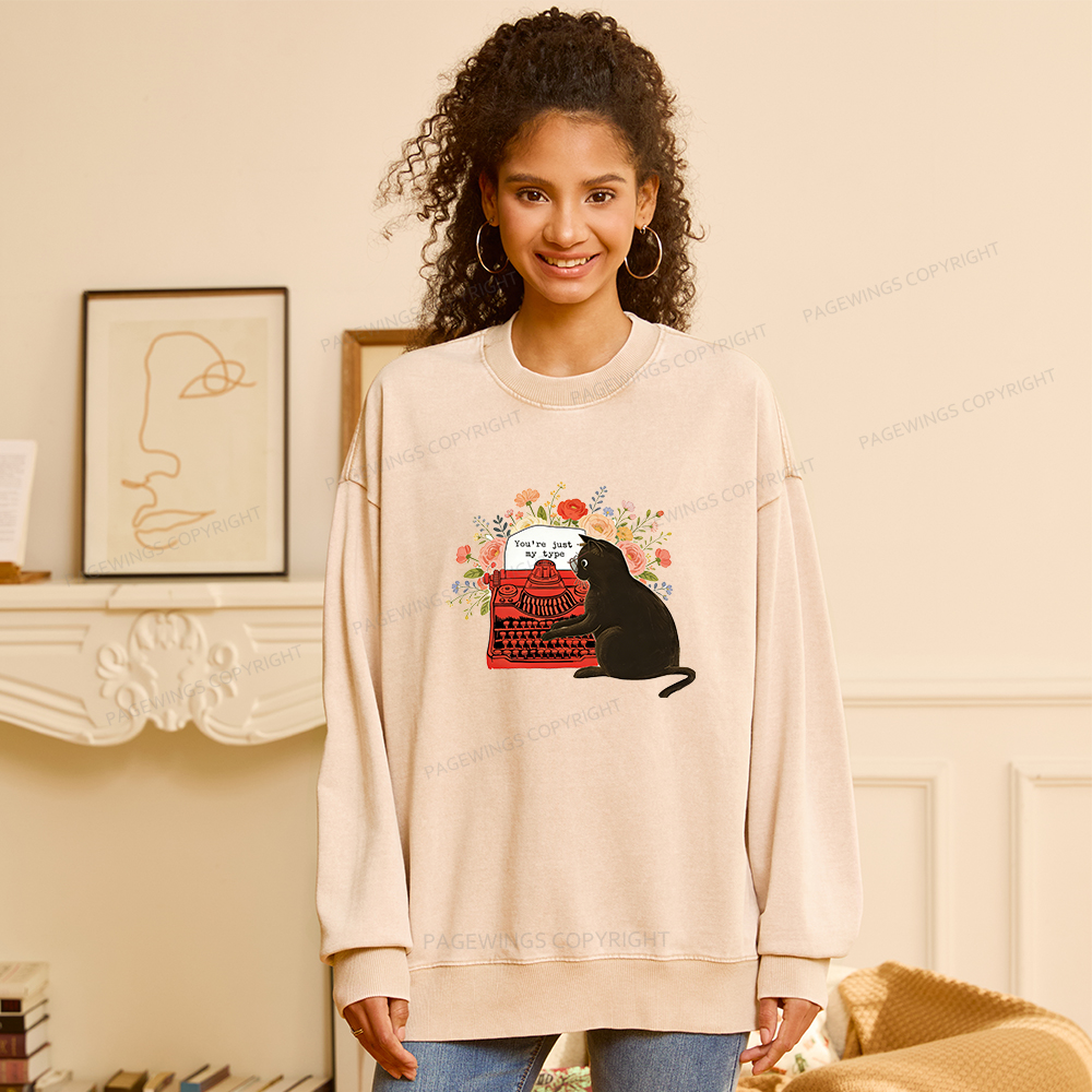 Pagewings You're Just My Type Unisex Washed Sweatshirt