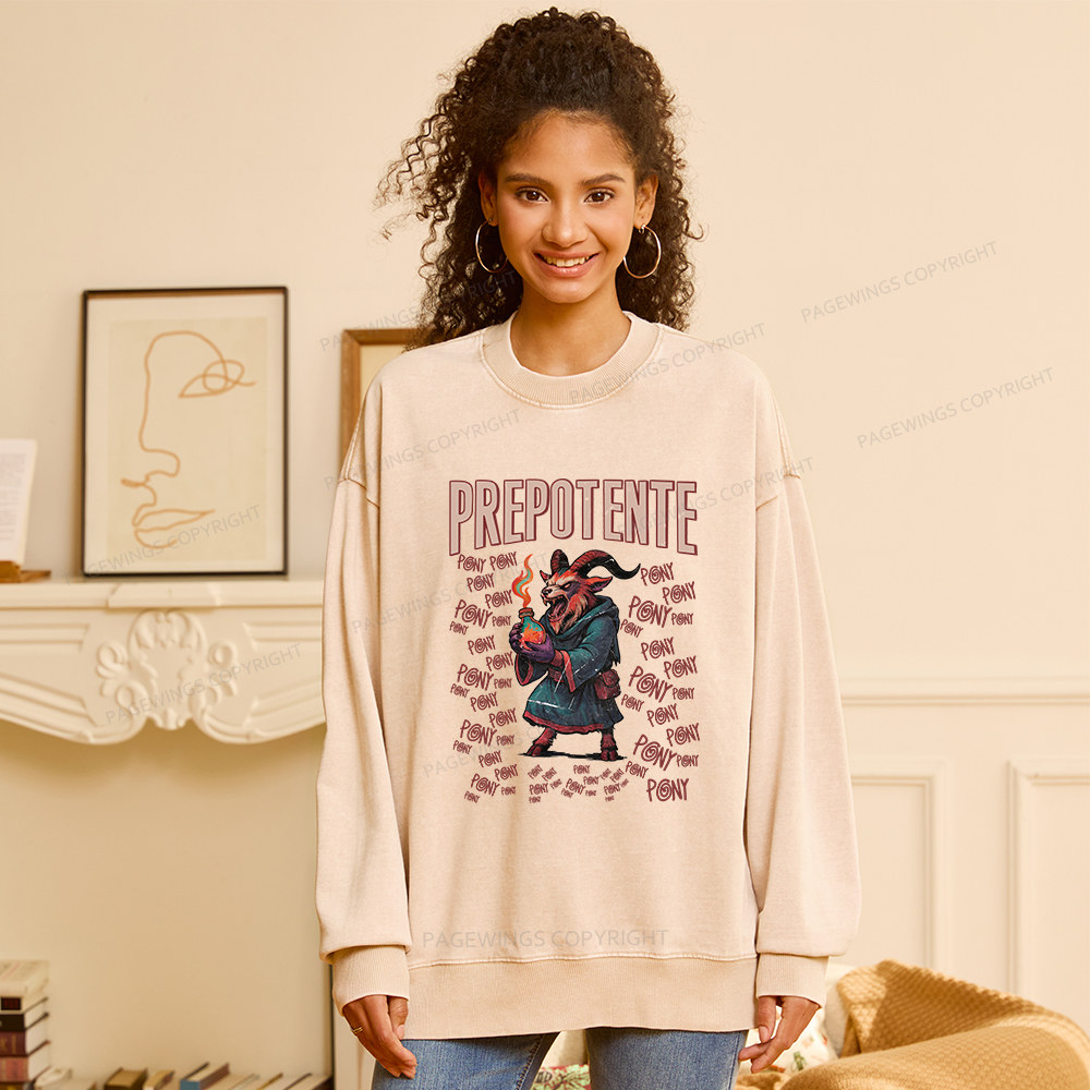 Pagewings Prepotente Unisex Washed Sweatshirt
