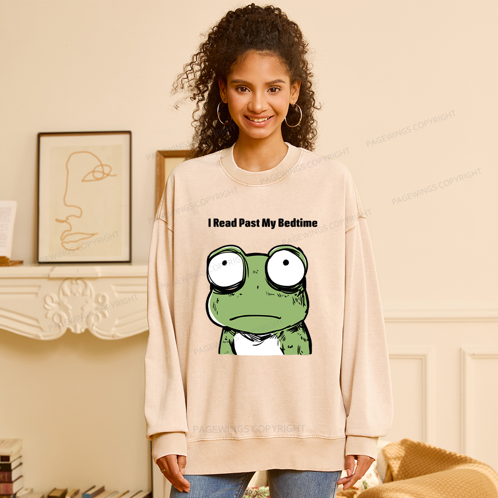 Pagewings I Read Past My Bedtime Washed Sweatshirt