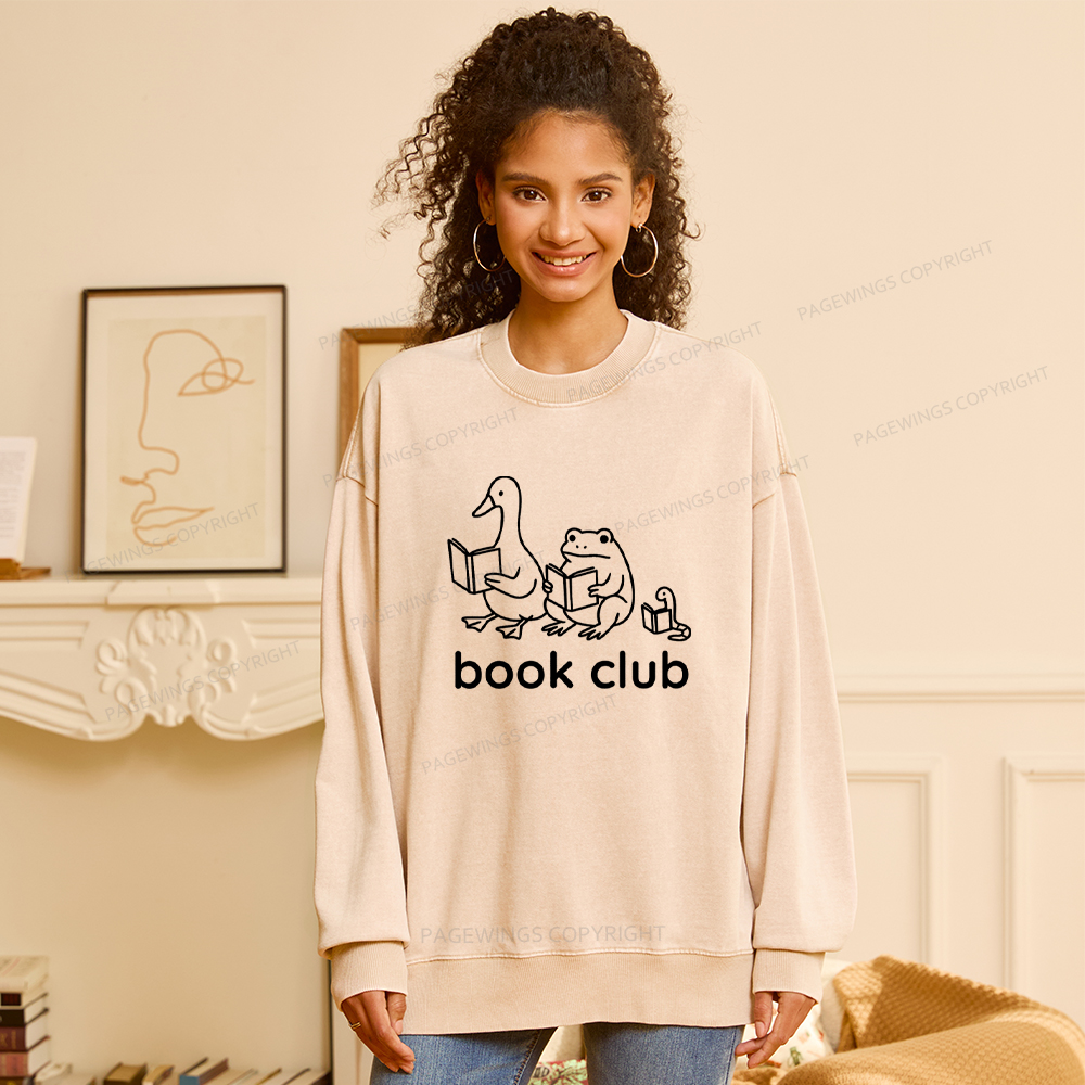 Pagewings Silly Goose Book Club Washed Sweatshirt