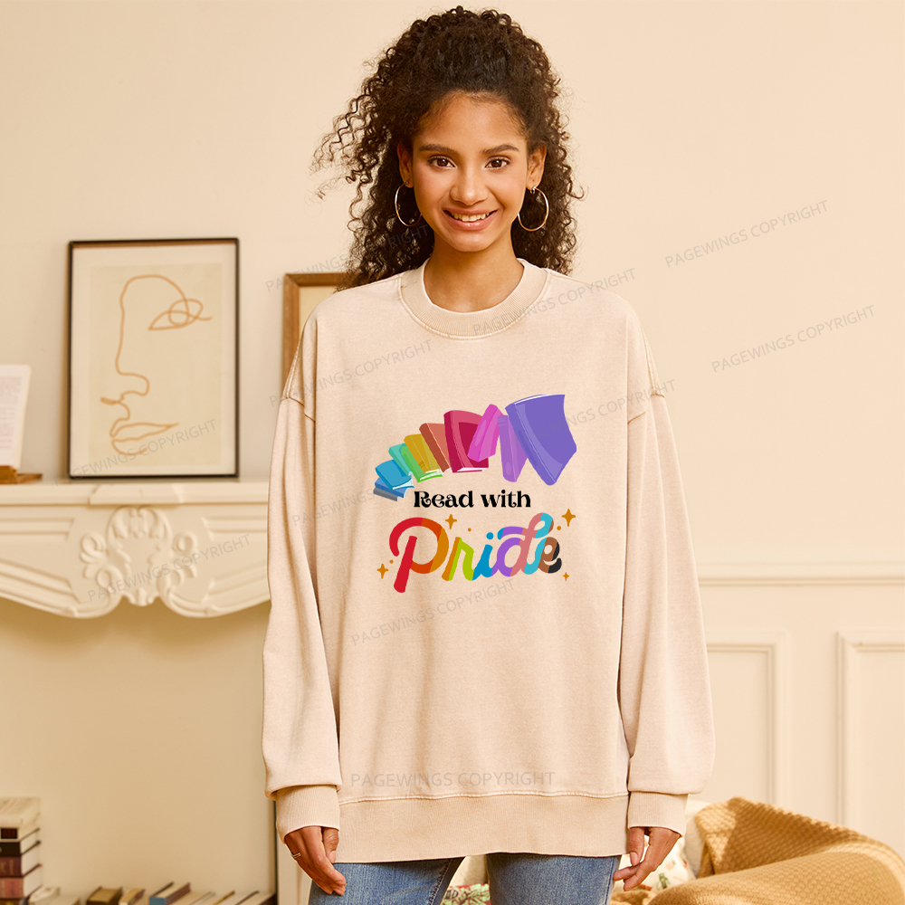 Pagewings Read with Pride Washed Sweatshirt