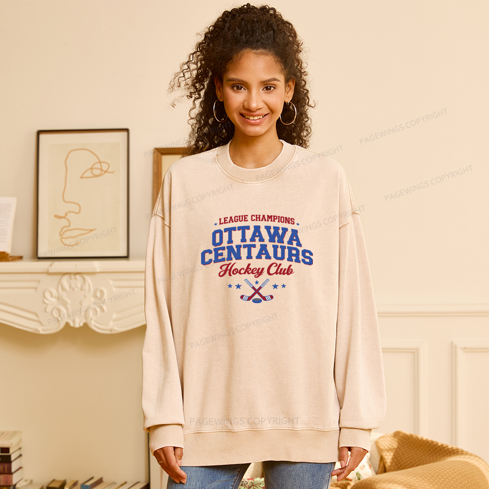 Pagewings Hockey Romance Unisex Washed Sweatshirt