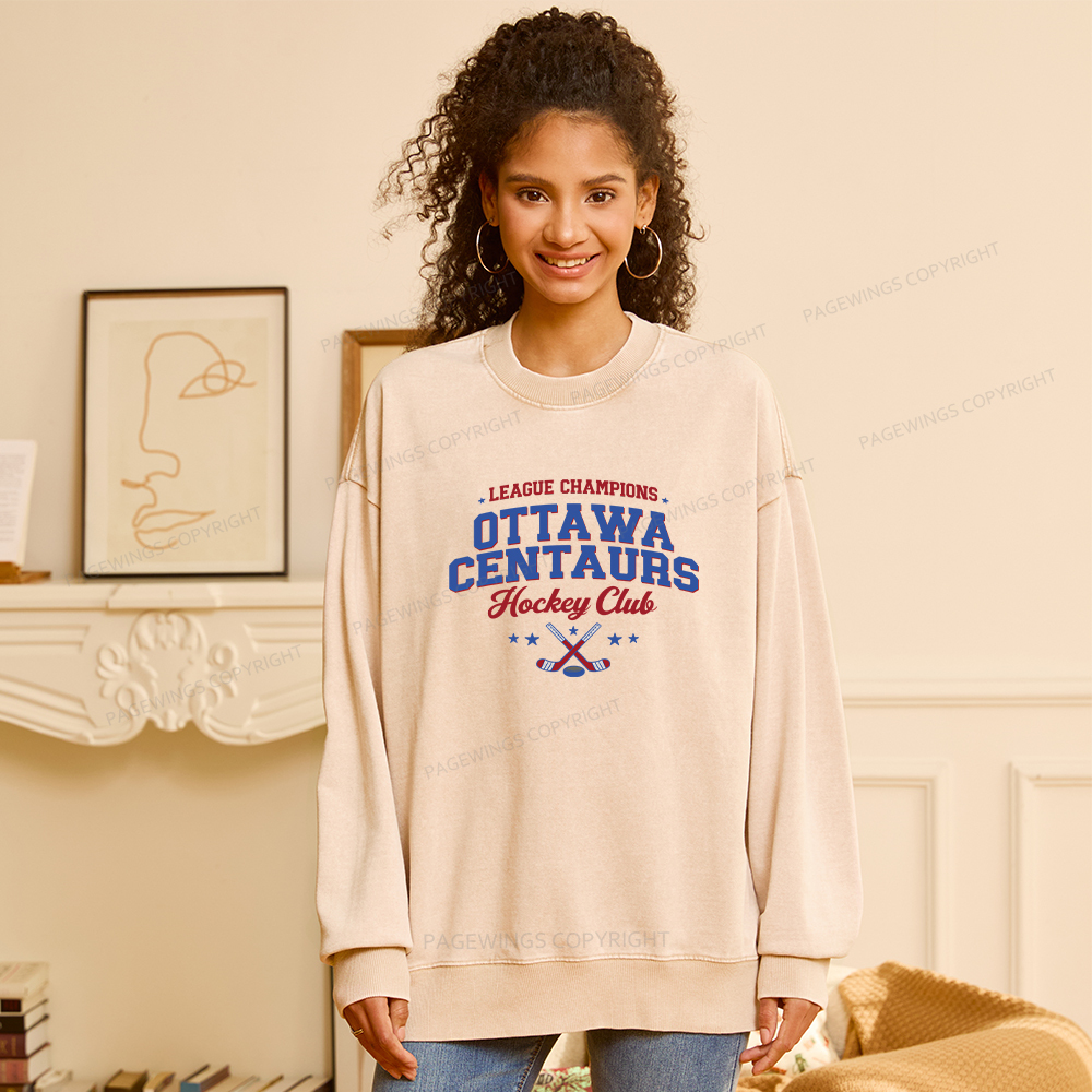 Pagewings Hockey Romance Unisex Washed Sweatshirt