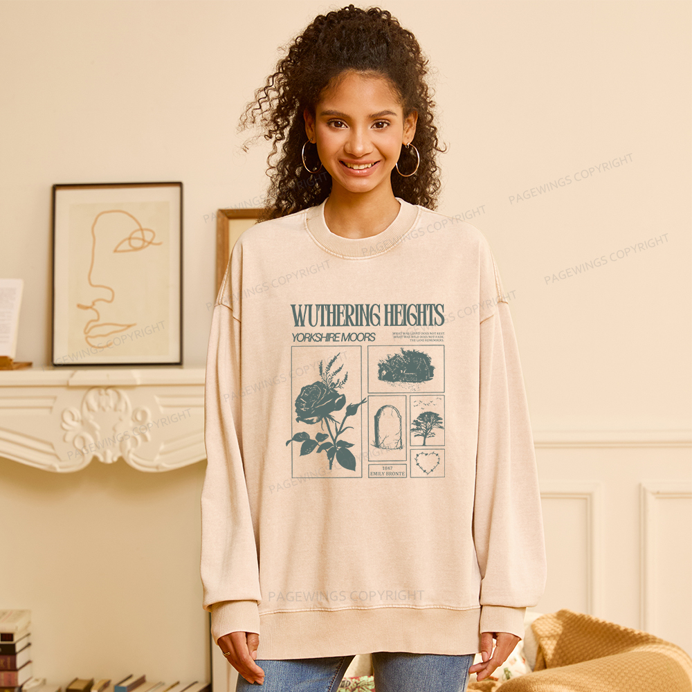Pagewings Literary Quote Unisex Washed Sweatshirt