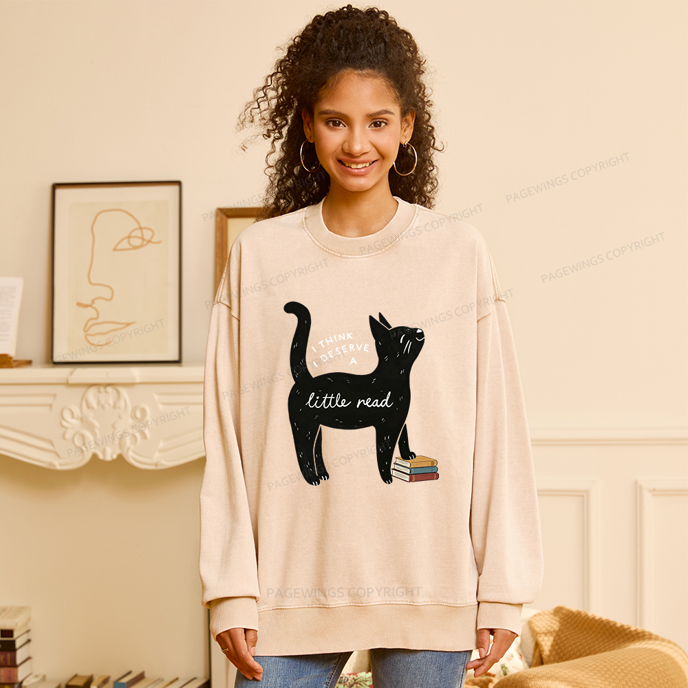 Pagewings Little Read Unisex Washed Sweatshirt