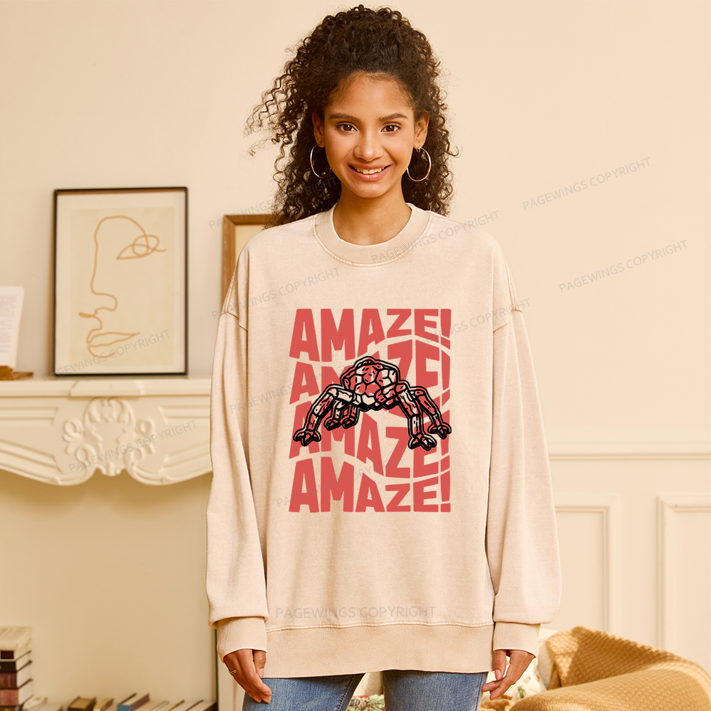 Pagewings Amaze Space Unisex Washed Sweatshirt