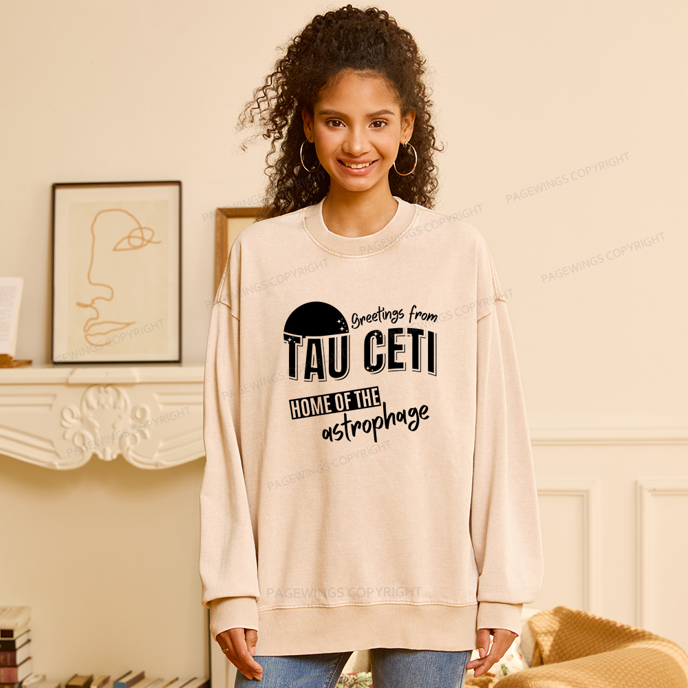 Pagewings Science Fiction Lover Unisex Washed Sweatshirt