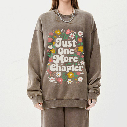 Pagewings Just One More Chapter Unisex Washed Sweatshirt
