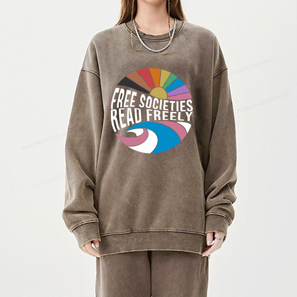 Pagewings read freely Unisex Washed Sweatshirt