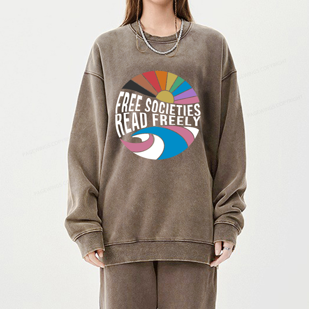 Pagewings read freely Unisex Washed Sweatshirt