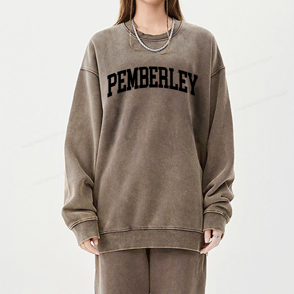 Pagewings Pride and Prejudice Pemberley Bookworm Unisex Washed Sweatshirt