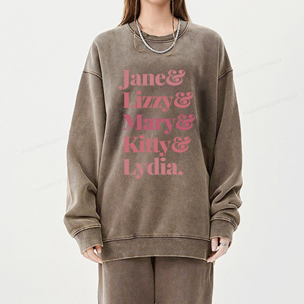 Pagewings Pride and Prejudice Unisex Washed Sweatshirt