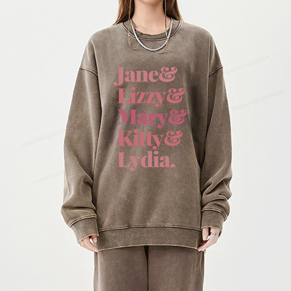 Pagewings Pride and Prejudice Unisex Washed Sweatshirt
