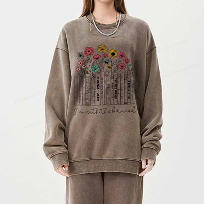 Pagewings Banned Books Shirt Unisex Washed Sweatshirt