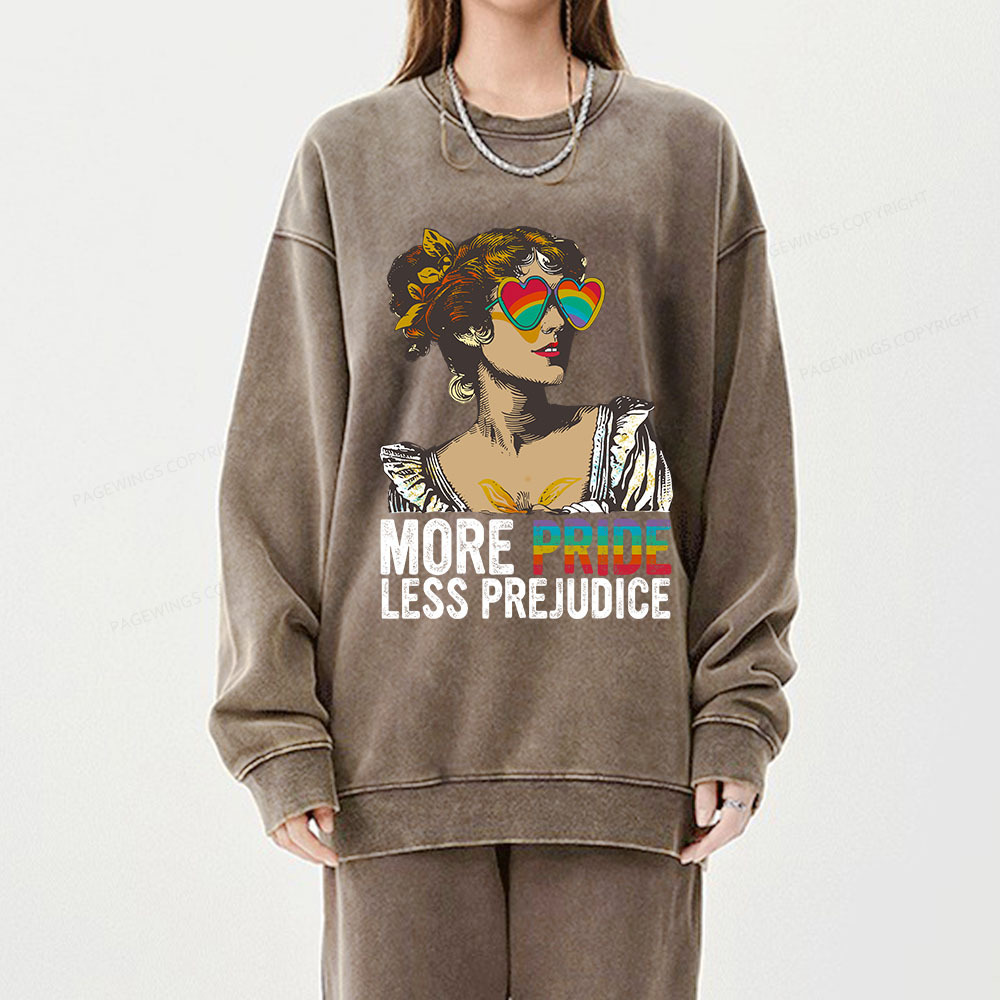Pagewings More Pride Less Prejudice Unisex Washed Sweatshirt