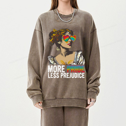 Pagewings More Pride Less Prejudice Unisex Washed Sweatshirt