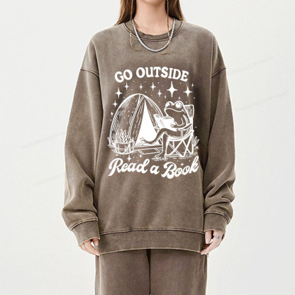 Pagewings Go Outside Unisex Washed Sweatshirt