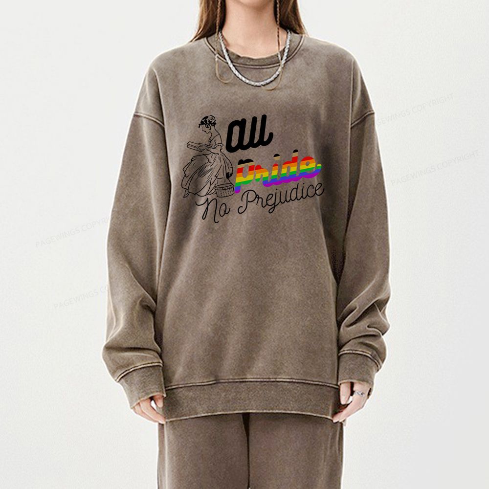 Pagewings All Pride No Prejudice Unisex Washed Sweatshirt