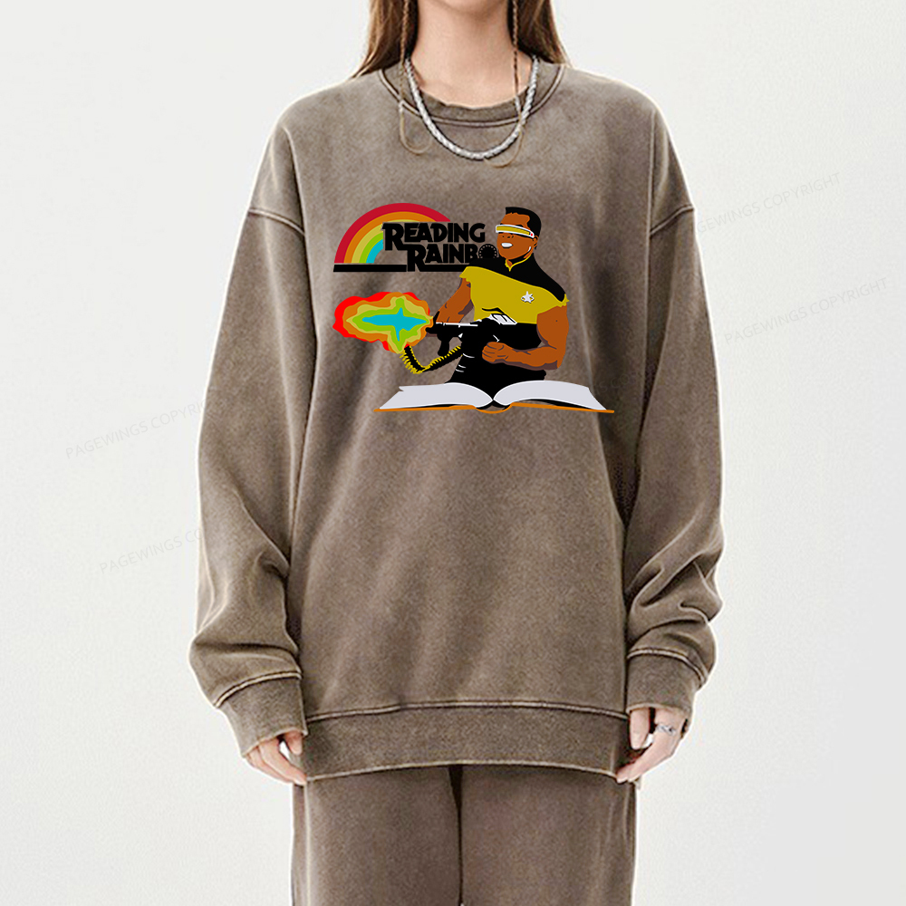 Pagewings Reading Rambo Unisex Washed Sweatshirt