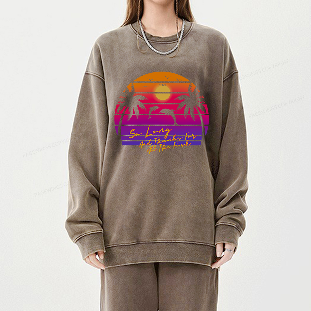 Pagewings Hitchhikers Guide to the Galaxy Unisex Washed Sweatshirt