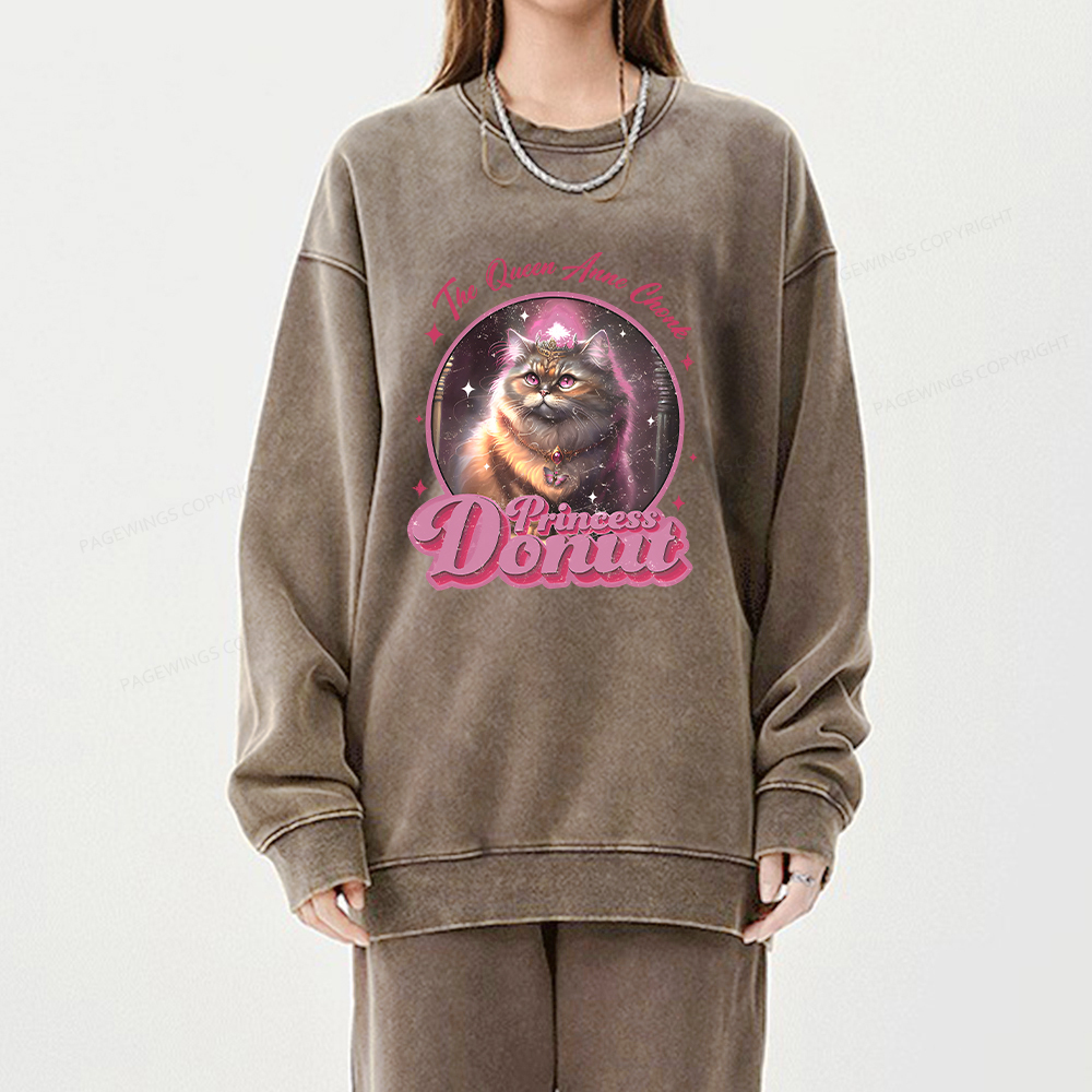 Pagewings Princess Donut Unisex Washed Sweatshirt