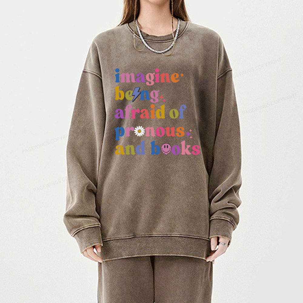 Pagewings Queer Book Club Unisex Washed Sweatshirt