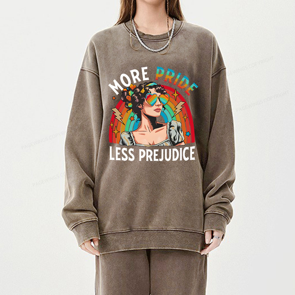 Pagewings More Pride Less Prejudice Unisex Washed Sweatshirt