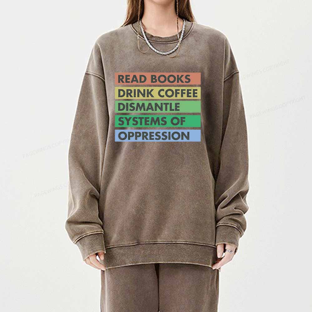 Pagewings Read Books T-Shirt Unisex Washed Sweatshirt