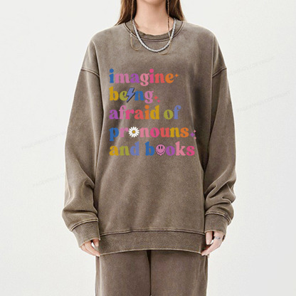 Pagewings Queer Book Club Unisex Washed Sweatshirt