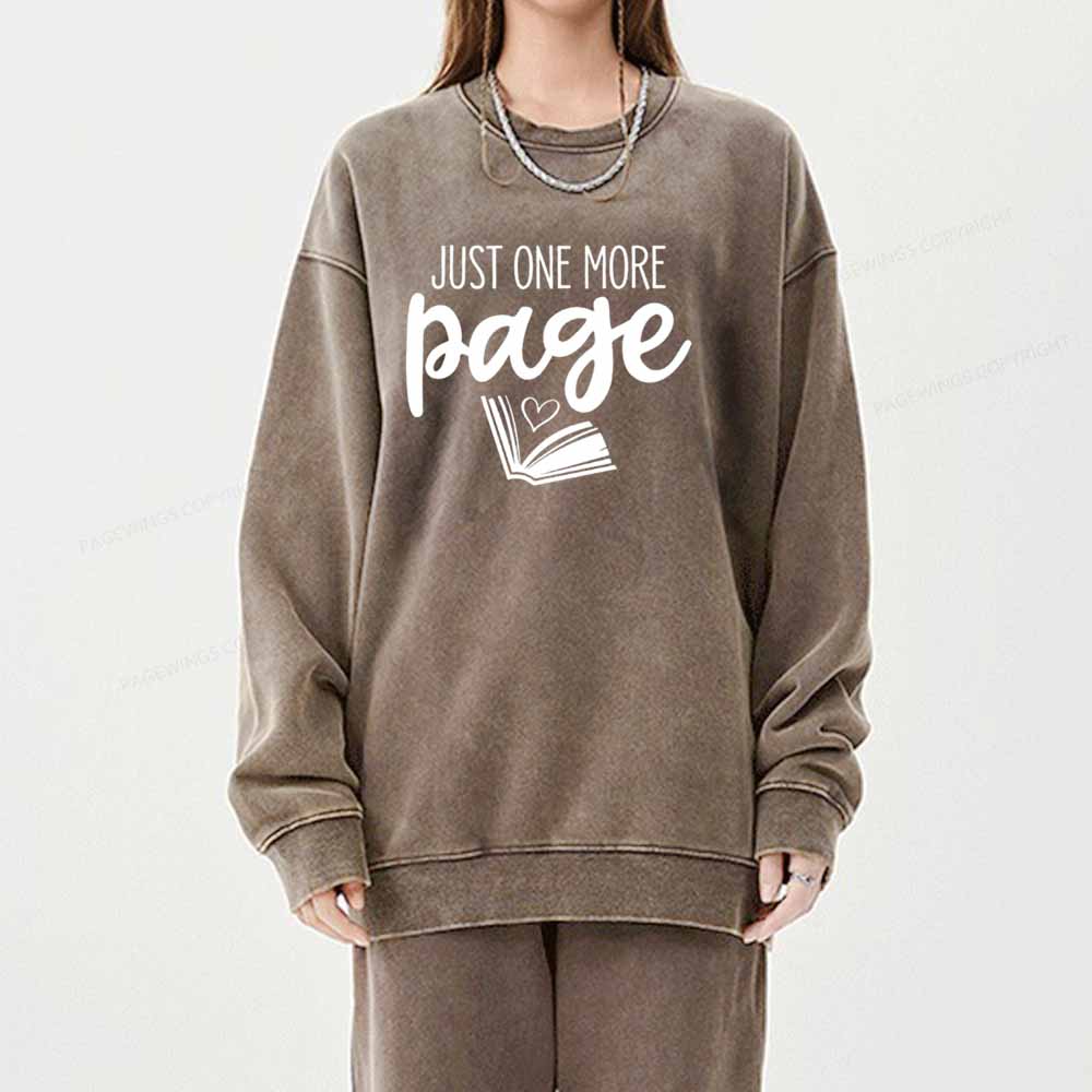 Pagewings Just One More Page Unisex Tee Unisex Washed Sweatshirt