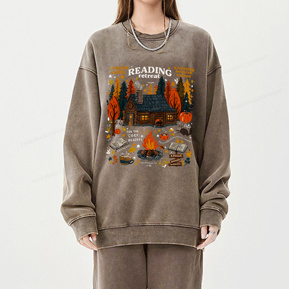 Pagewings Reading Retreat Unisex Washed Sweatshirt