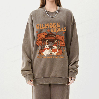 Pagewings Gilmore Ghouls Unisex Washed Sweatshirt