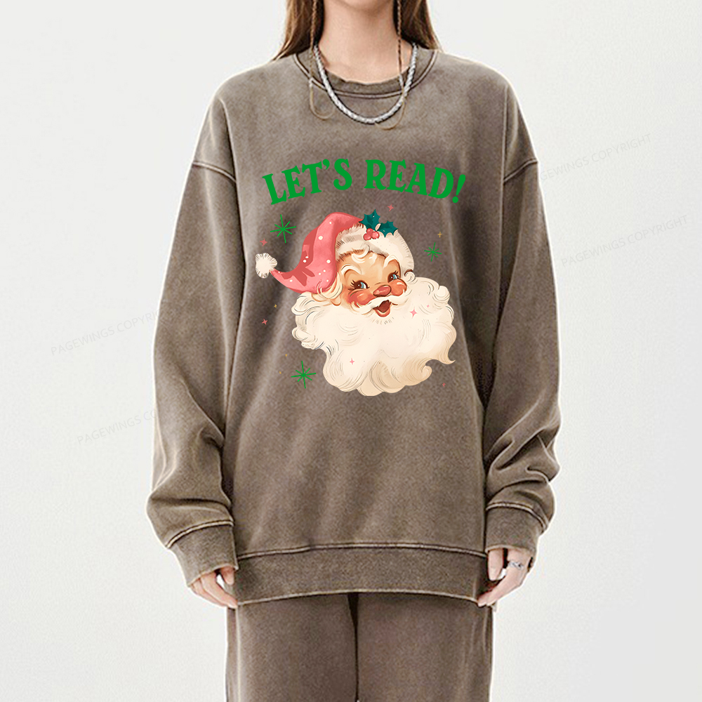 Pagewings Let’s Read Unisex Washed Sweatshirt