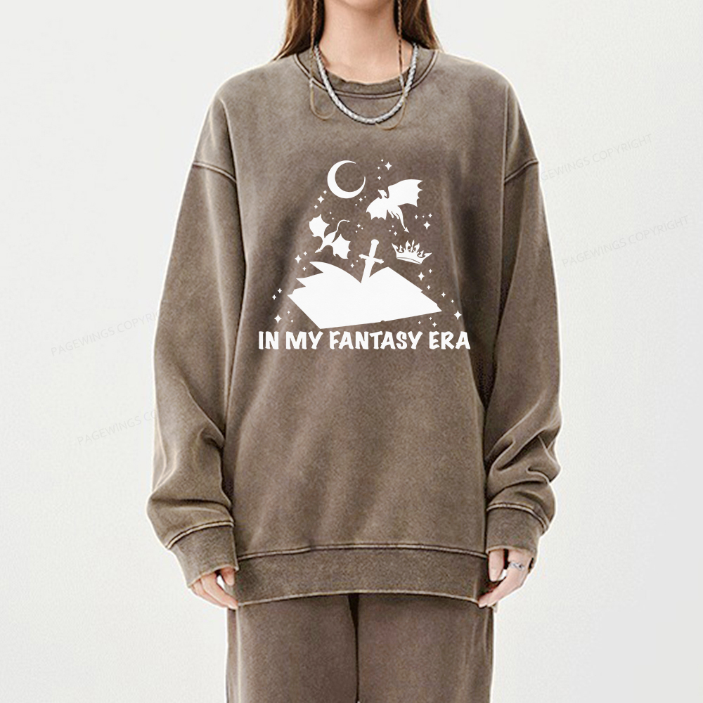 Pagewings In My Fantasy Era Unisex Washed Sweatshirt