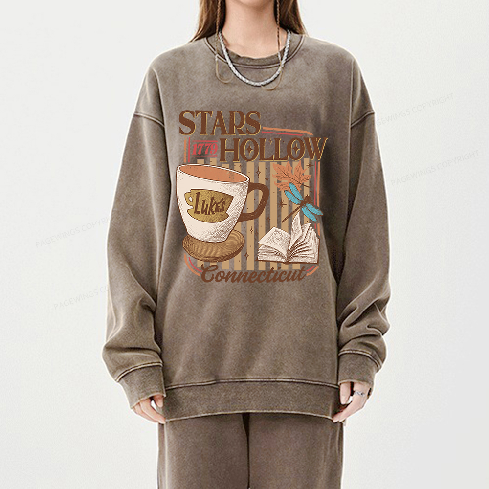Pagewings Stars Hollow Unisex Washed Sweatshirt
