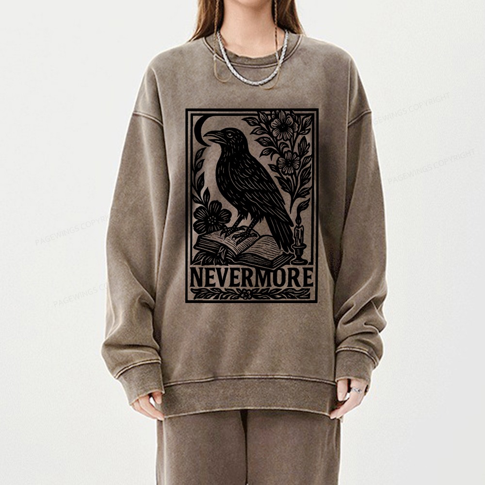 Pagewings Nevermore Unisex Washed Sweatshirt