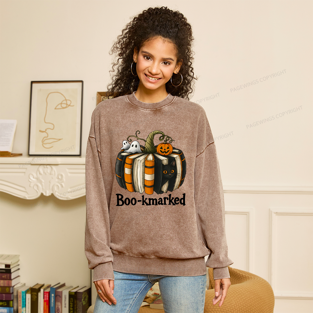 Pagewings Bookmarked Unisex Washed Sweatshirt