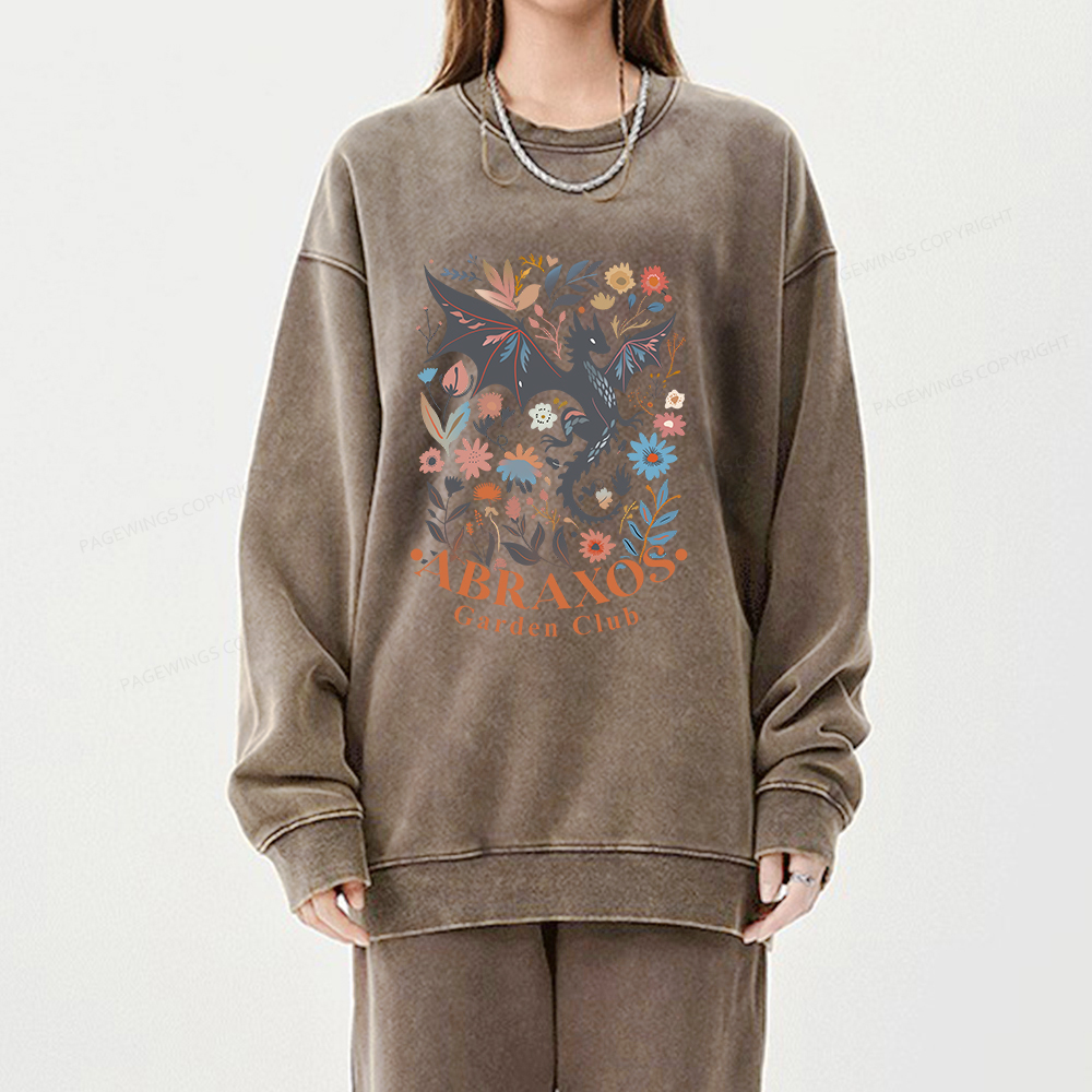 Pagewings Abraxos Flower Shirt Unisex Washed Sweatshirt