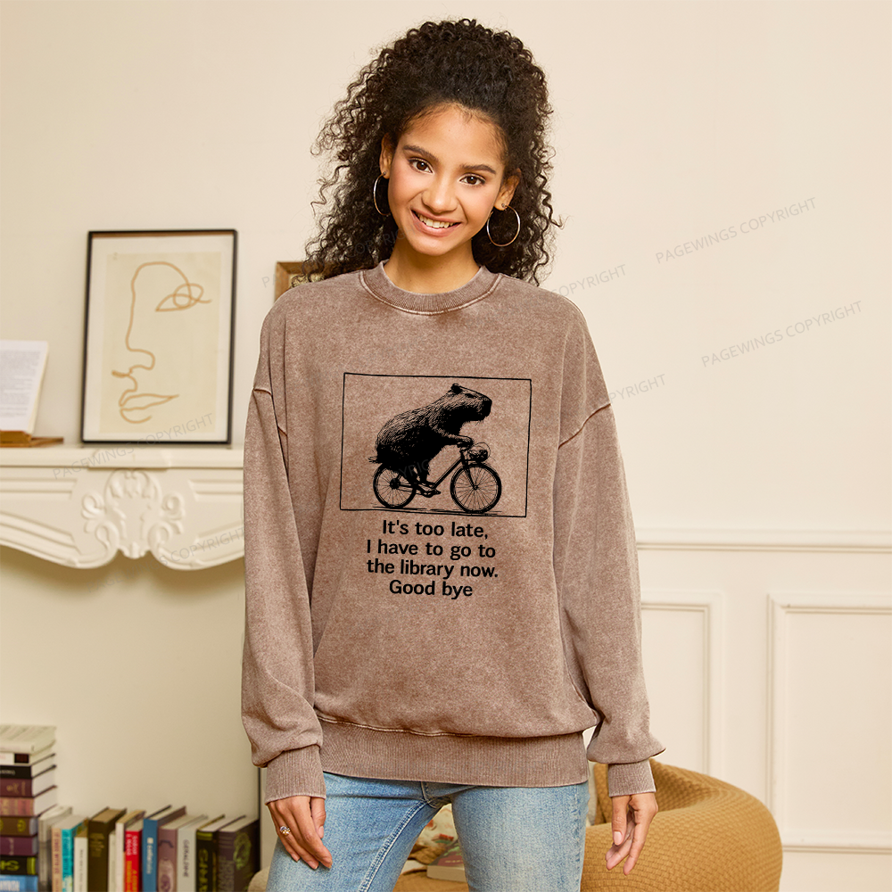 Pagewings Merry Bookmas Christmas Unisex Washed Sweatshirt