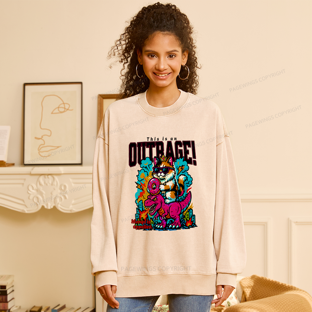 Pagewings This Is An Outrage Unisex Washed Sweatshirt